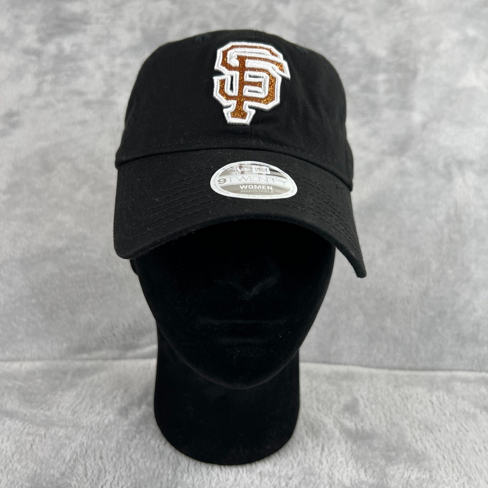New Era SF Giants 9TWENTY Hat OSFA Black Women Glitter Logo Baseball Cap